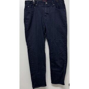 Untuckit Mens Pants Renzo Navy Blue 36x32 Jean Style Straight Fit Cotton